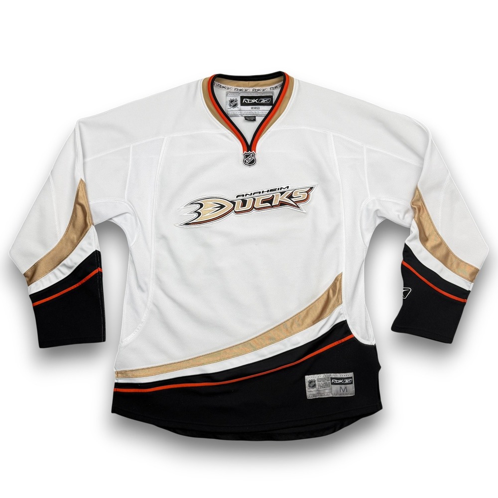 Anaheim Ducks Mens M Reebok White Hockey Jersey Mesh NHL Licensed 7185A 07